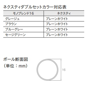 TOSO モノ16 カラーリストと直径
