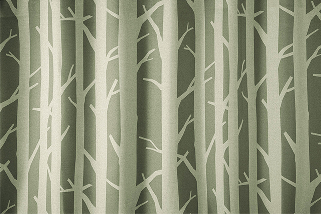 【オーダーカーテン】デザインライフ　シラカバの樹でシンプルデザインのカーテン　グレー