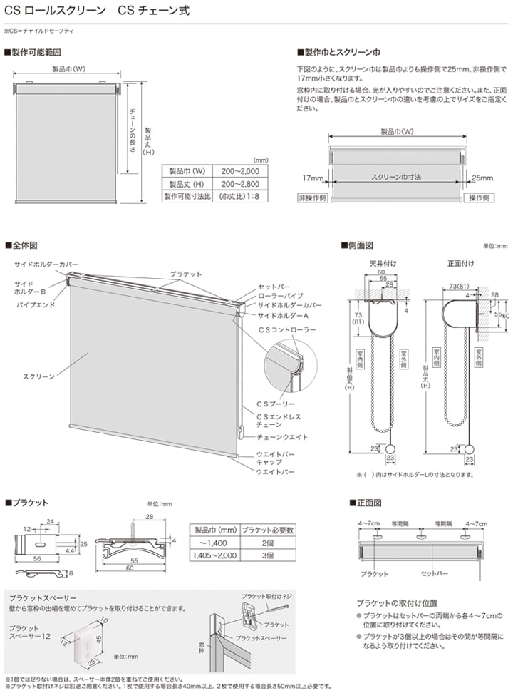 製作可能範囲・サイズ