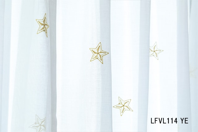 LFVL114(全2色) 星柄 オーダーレース｜ カーテンとインテリアの専門店 
